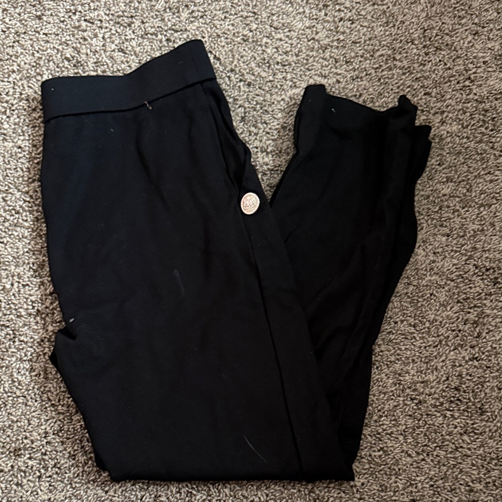 Black Pants with Button Detail